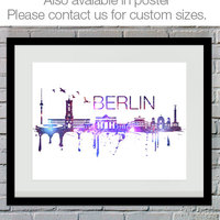 Berlin Skyline Cosmic City Watercolor Decal - Thumbnail 4