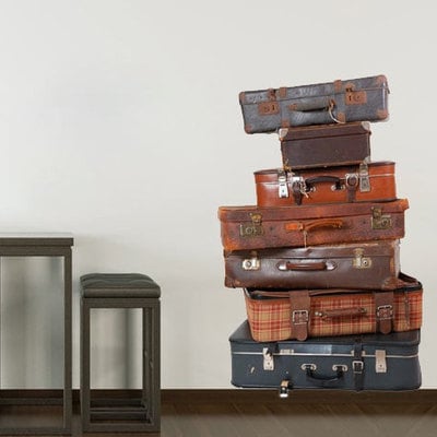 Luggage wall decor sticker for housewares