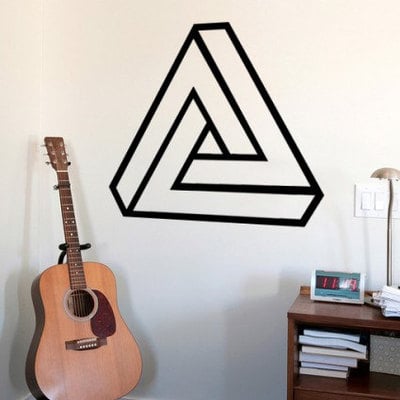 Outline triangle shape wall art decal 