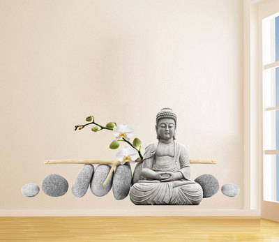 Buddha Statue Sitting Figure Decor Wall Sticker