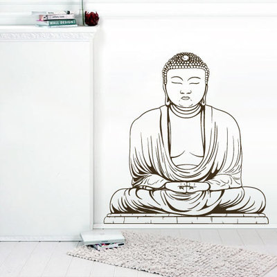 Oriental buddha meditating wall decal asian sticker