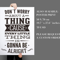 Dont Worry About a Thing Bob Marley Song Lyrics Quote Sticker  - Thumbnail 2