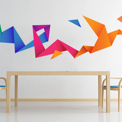 Origami bird wall decal sticker vinyl