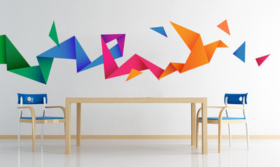 Origami Bird Wall Decal Sticker Vinyl