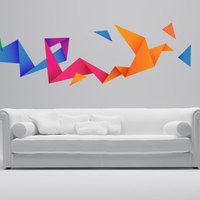 Origami Bird Wall Decal Sticker Vinyl - Thumbnail 1