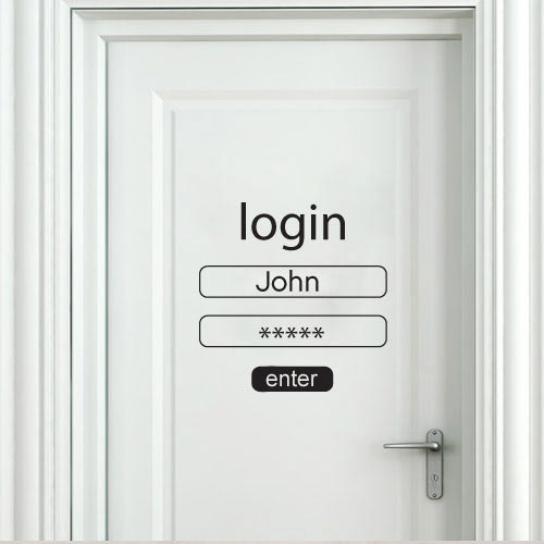Login and Password Wall Sticker for Offices