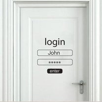 Login and Password Wall Sticker for Offices