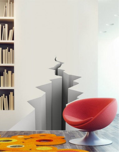 Broken Wall Effect Sticker Wall Print 