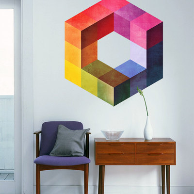 Geometric mid century modern color form