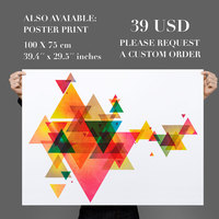 Geometric Triangles Vinyl Decal Wall Art Mid Century Modern  - Thumbnail 3