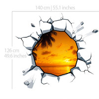 Wall Panoramic Image Hole Effect Sticker - Thumbnail 1