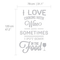I love Cooking with Wine Quote Sticker Home Decor  - Thumbnail 1