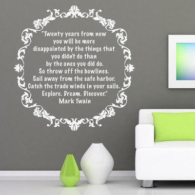 Vinyl quote text mark twain sticker