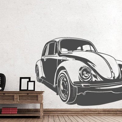 Beetle car vintage wall sticker decal