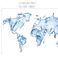 Water World Map Wall Print for Housewares - Thumbnail 2