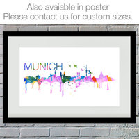 Munich Skyline Watercolor Vinyl Wall Decal - Thumbnail 2