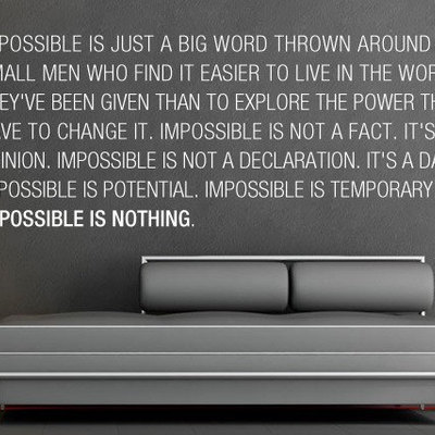 Impossible is nothing decal quote vinyl 