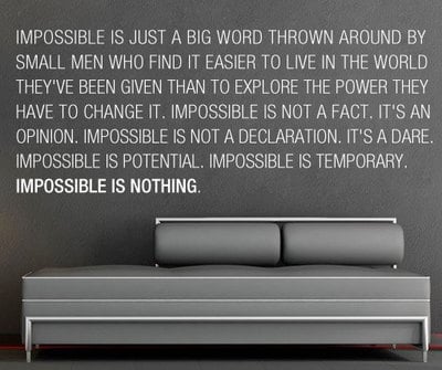 Impossible is Nothing Decal Quote Vinyl 