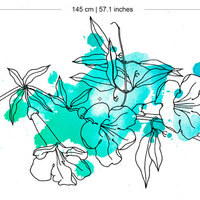 Floral Watercolor Wall Paint Marine Color Sticker  - Thumbnail 1