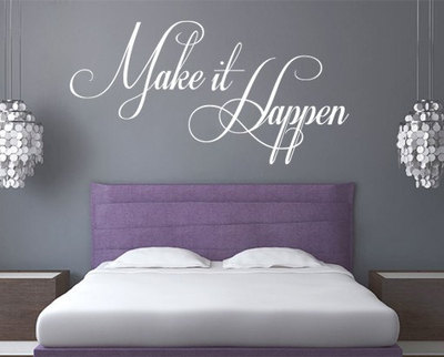Make it Happen Inspirational Quote Sticker Home Decoration