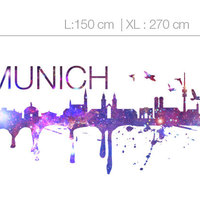 Munich Skyline Cosmic City Decal - Thumbnail 2