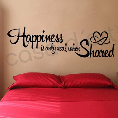 Vinyl quote happiness is only real when shared 