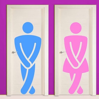 Wc male and female decal for housewares