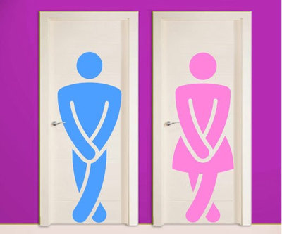 WC Male and Female Decal for Housewares