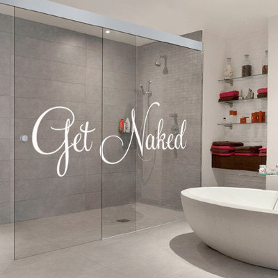 Get naked text sticker home decor 