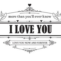 Wall Sticker I Love You Decal for Housewares - Thumbnail 1
