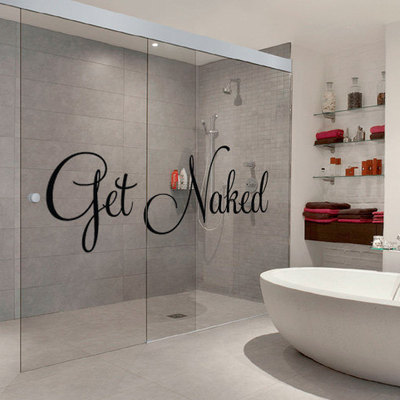 Get naked text sticker home decor 