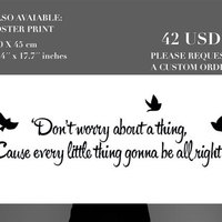 Bob Marley Music Lyric Quote Don't Worry Wall Decal  - Thumbnail 2