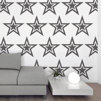 Stars patterns wall stencil art sticker