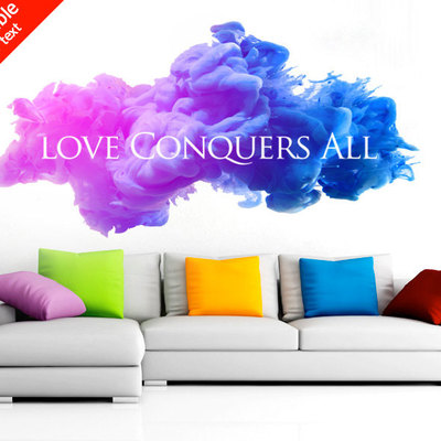 Love conquers all wall print decal for housewares