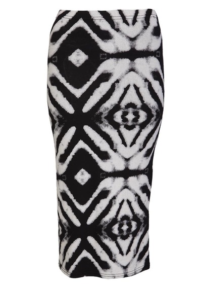 Tribal print midi skirt
