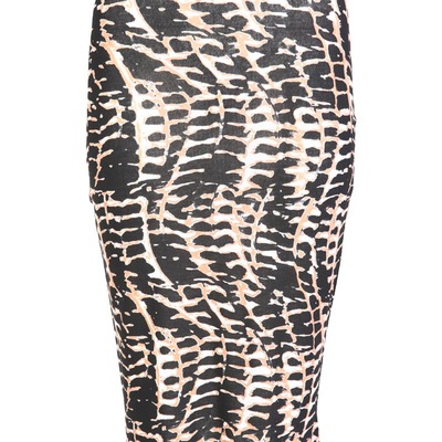 Wave print midi skirt