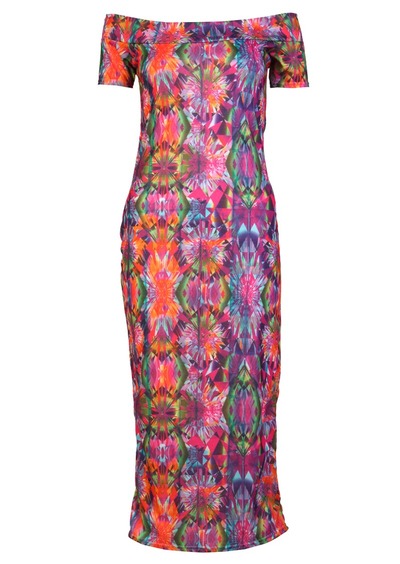 Abstract print midi dress