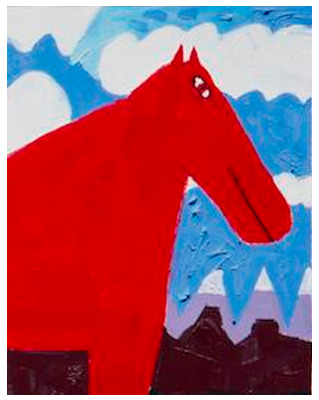 Photo Print: Big Red Fantasy Horse Detail (The Head of the Horse)