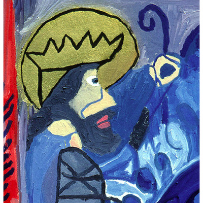 Photo print: hungarian horse & peacock detail (king david's head)