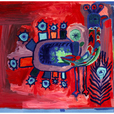 Photo print: hungarian horse & peacock detail (the peacock)