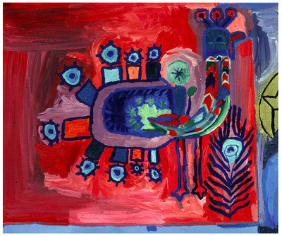 Photo Print: Hungarian Horse & Peacock Detail (The Peacock)