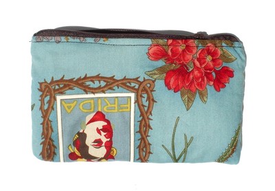 Frida Kahlo Art Mexican Novelty wallet coin purse- w/zipper Big enough 4 Make-up