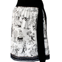 Black and White Day Of The Dead /  Mexican Dia De Los Muertos Inspired Skirt