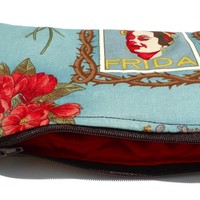 Frida Kahlo Art Mexican Novelty wallet coin purse- w/zipper Big enough 4 Make-up - Thumbnail 1