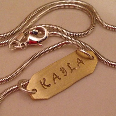 Gold bar necklace