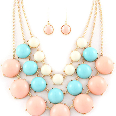 Sweet pastels layered necklace