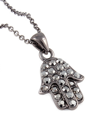 Onyx Black Hamsa Necklace