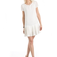 LAVUK Pleated Clifton Dress White - Thumbnail 1