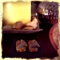 Silver Filigree in Stone earrings