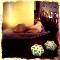 Chartreuse Lace earrings